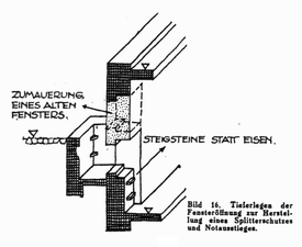 Details of bomb shelter emergency exit